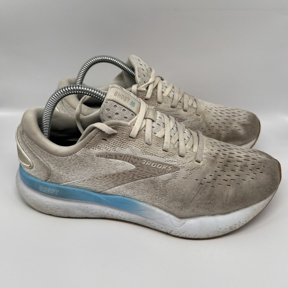 Brooks Ghost 16 Womens Running Shoes Grey Blue Walking Comfort Sneakers Size 9.5 - Picture 4 of 8
